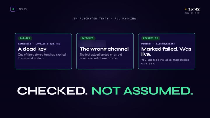 What broke: checked, not assumed
